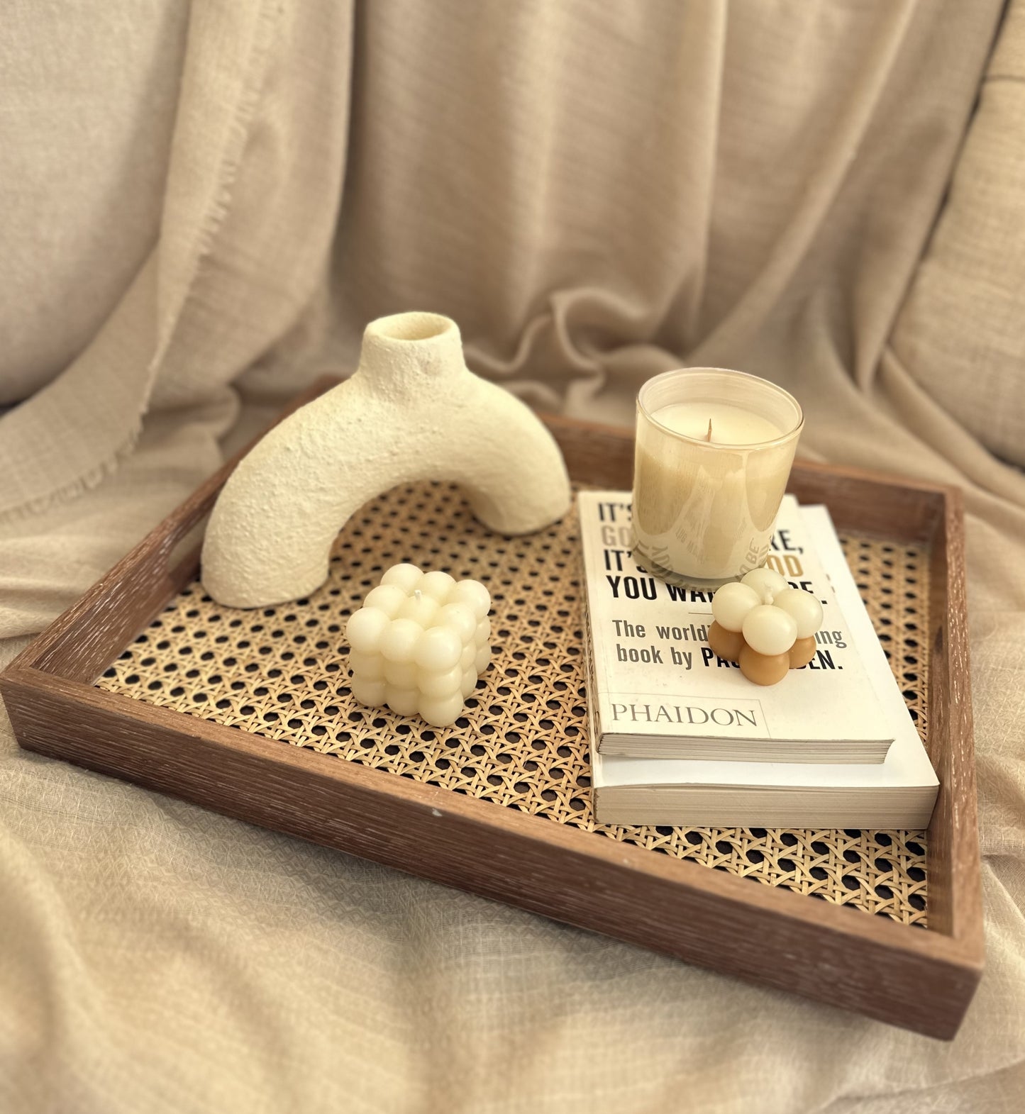 Oak Cané tray